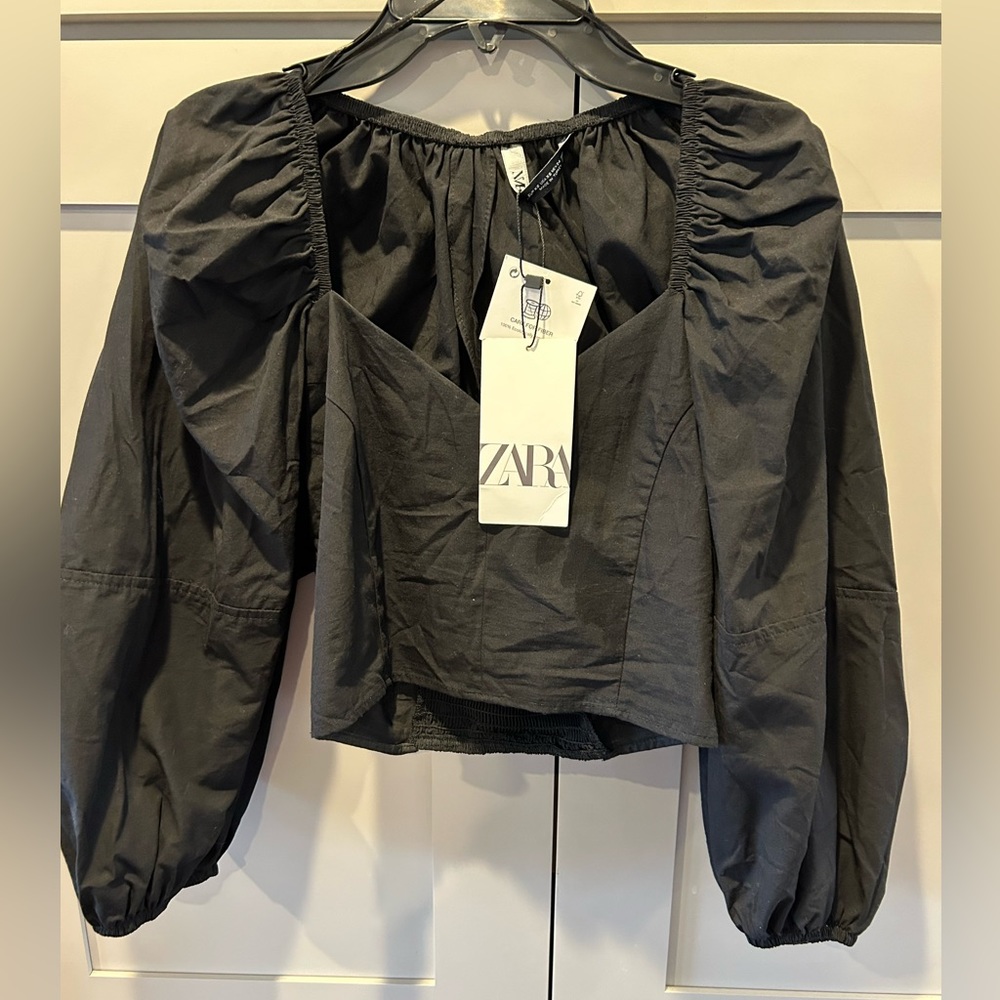 NWT Zara Black Crop Top Size XS